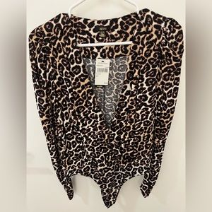 Afrm Leopard Print Bodysuit - Size XS